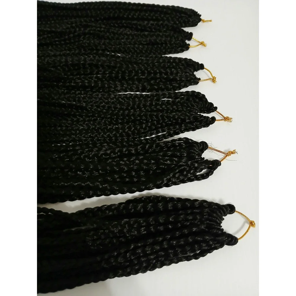 26 Inch Pre-Looped Crochet Box Braids Natural Black Synthetic Hair 6 Packs